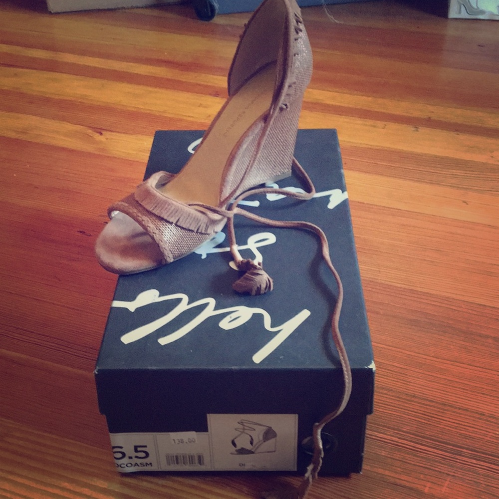 Lace up brown sandals